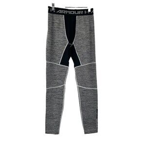 Under Armour Leggings Men's Small Twist Compression Gray Black Athletic 26 Waist
